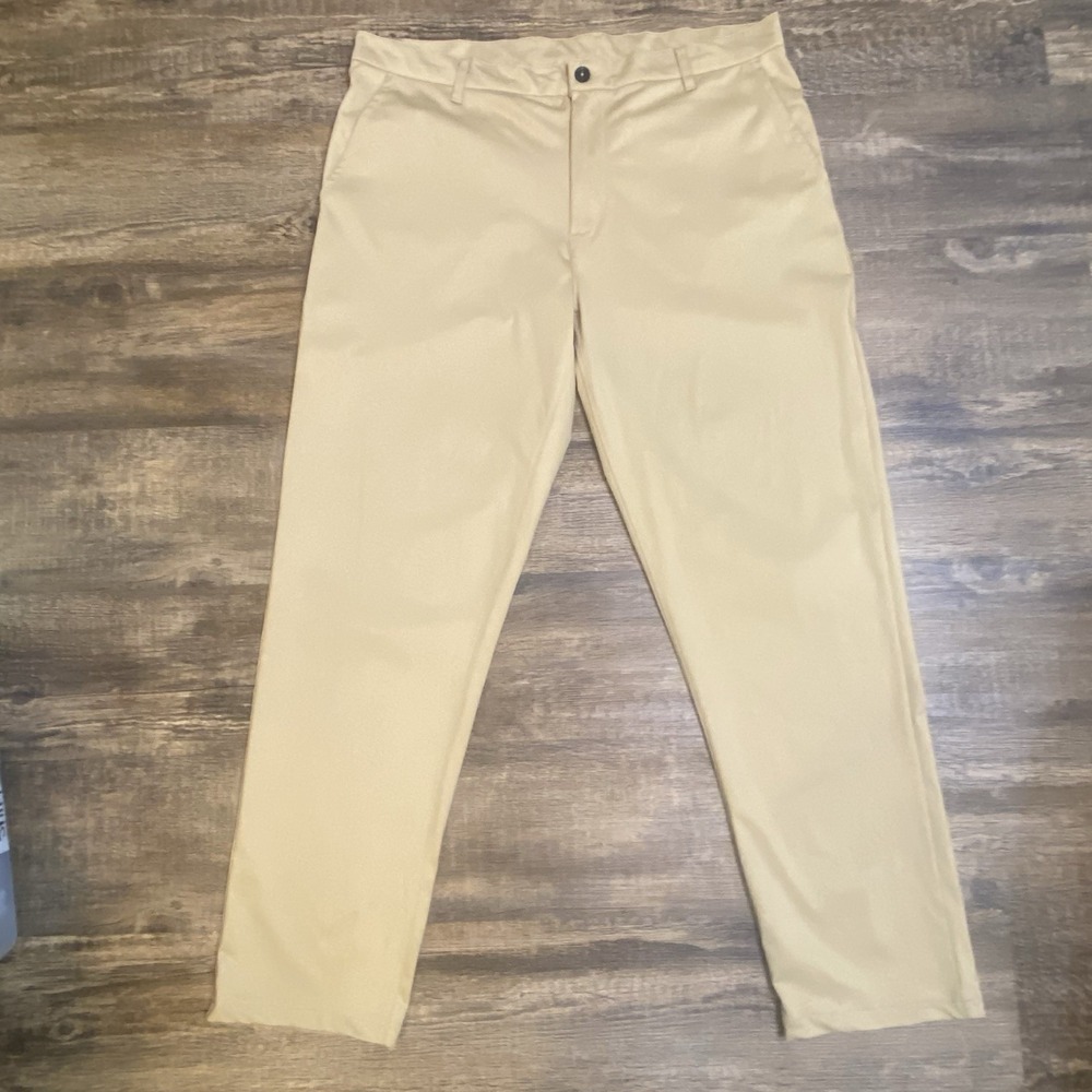 ZELOS Pants‎ Men's Khaki Flat Front Performance Golf Stretch Chino Size 40x32